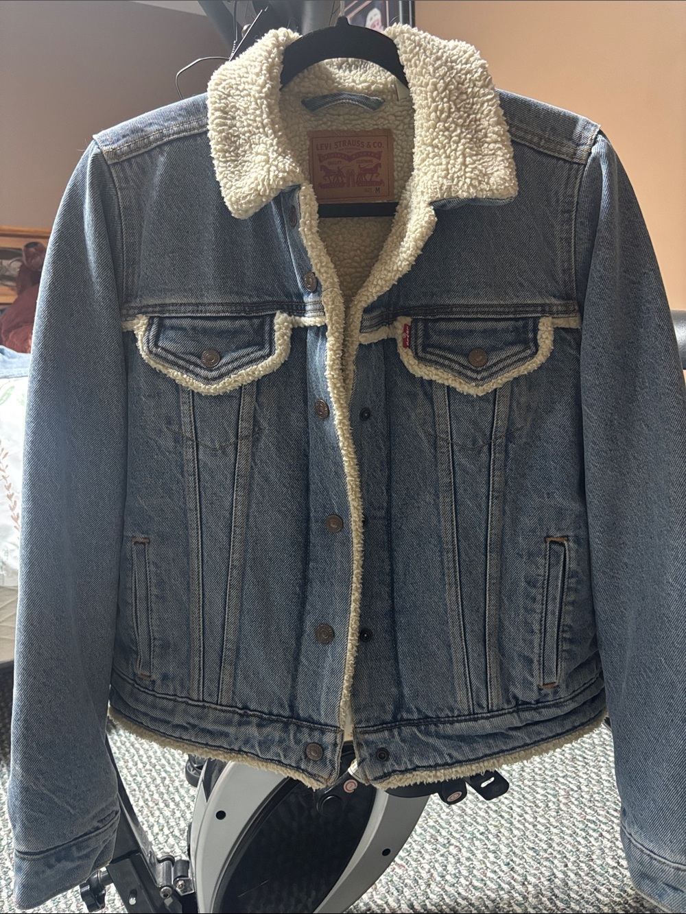 Levi's Women's Blue Sherpa-Lined Denim Jacket